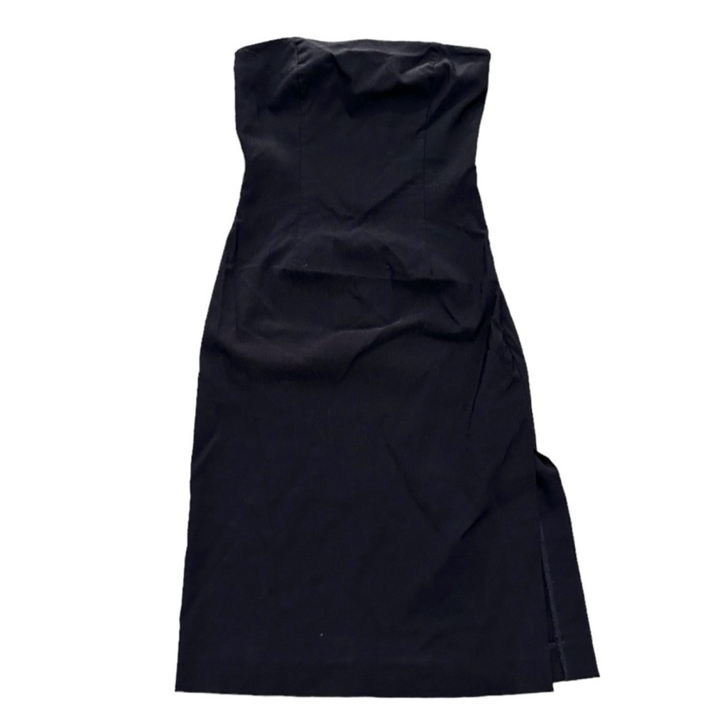 Vintage Y2K Esprit Strapless Bodycon Slit Dress | Size 3/4 | Black